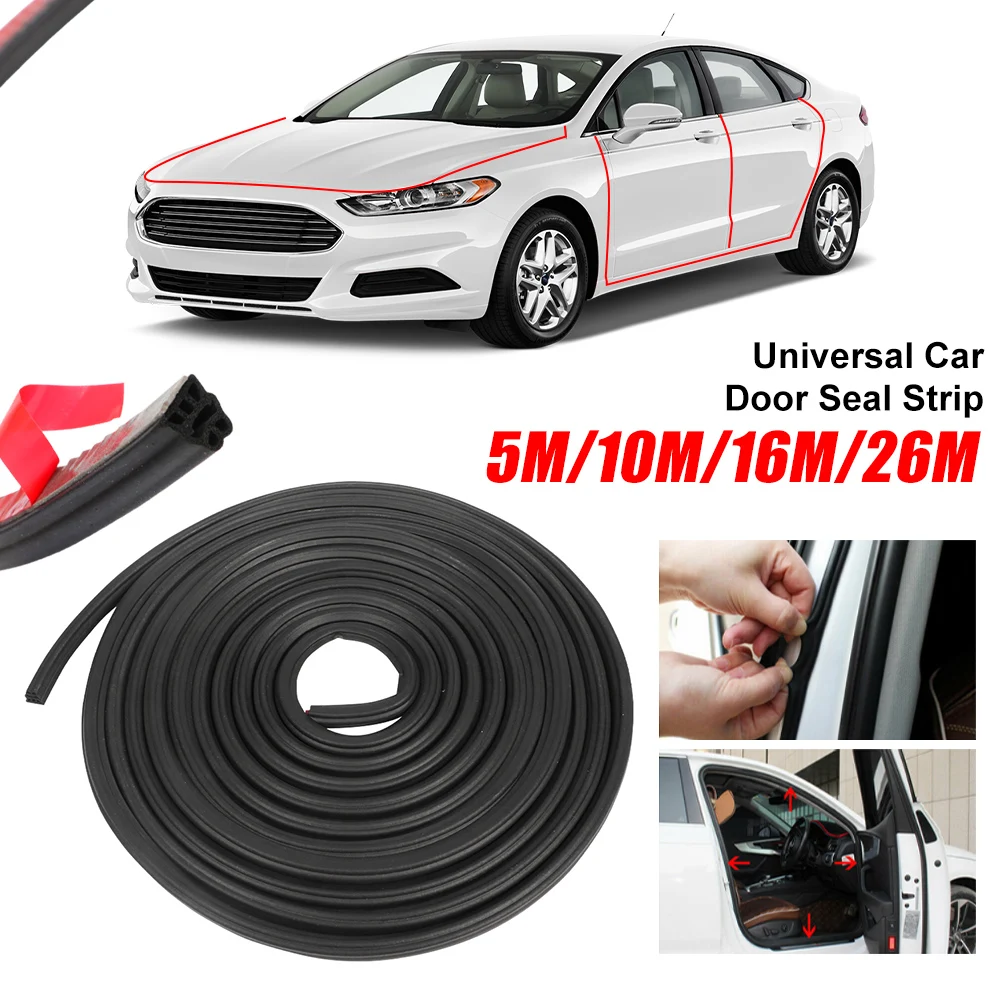 

5M Car Door Seal Strip Rubber 3 Layer Sealing Adhesive Stickers Universal For Car Door Body Trunk Noise Insulation Weatherstrip