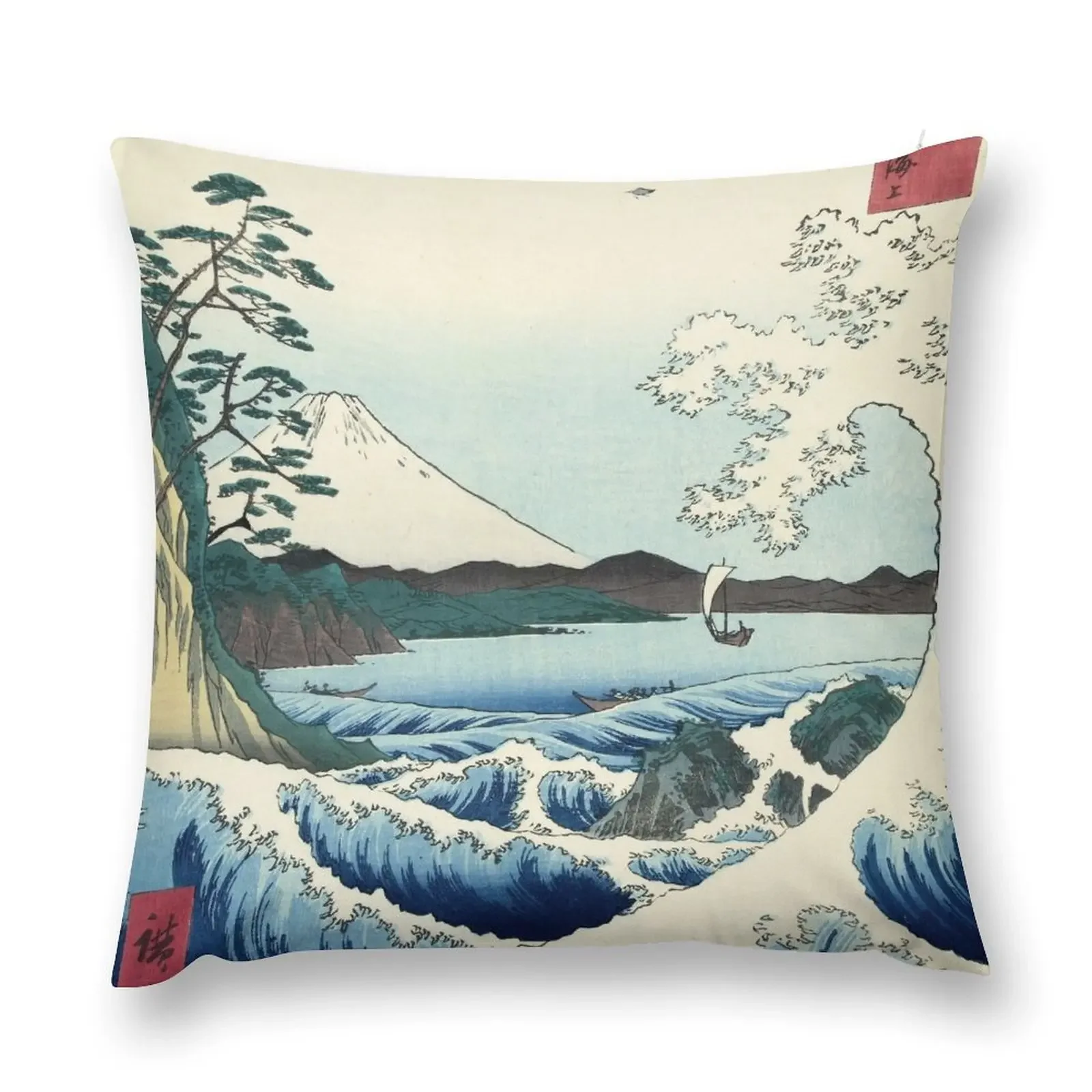 Чехол для подушки Utagawa Hiroshige - Seascape in Satta