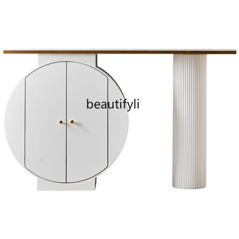 Шиферный французский свет роскошный входной шкаф кремовый стиль ретро