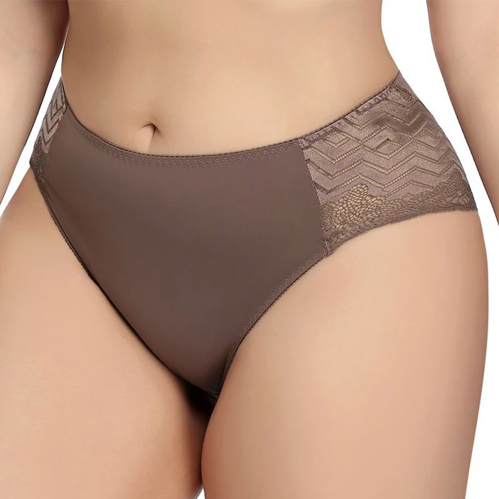 

2XL~5XL Plus Size Women Middle Waist Underwear Briefs Sexy Lace Seamless Panties Soft And Comfortable 2022 New
