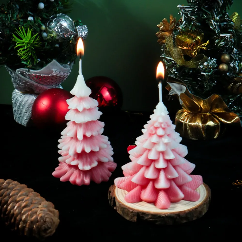 Романтичная силиконовая форма для рождественской елки свечей из сосновой