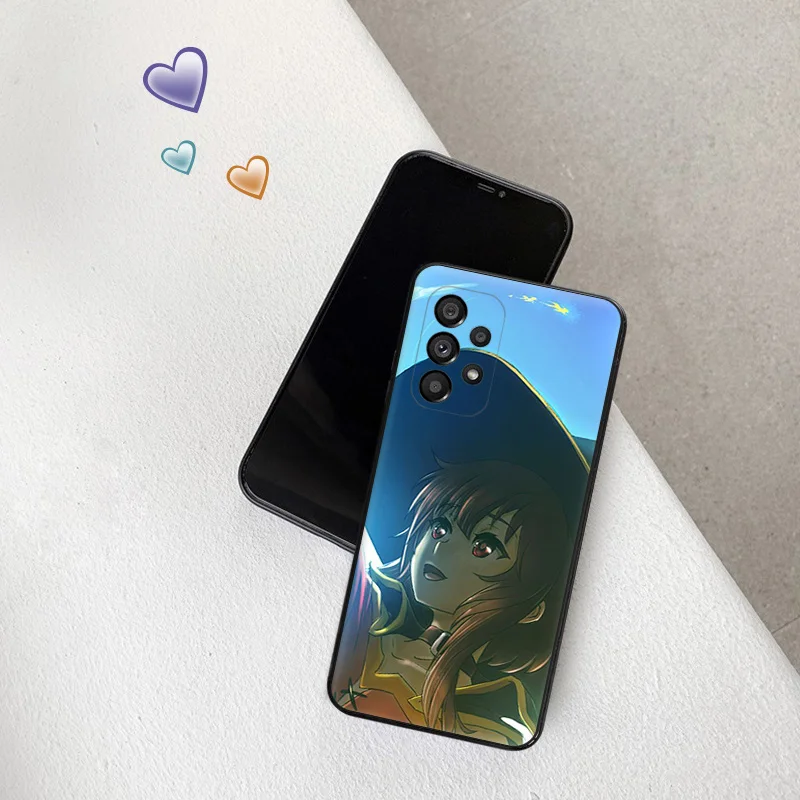 Чехол для телефона Samsung A35 5G A55 A02 A03 A04 A05 S8 S9 Note 10 Plus 9 8 A05S Аниме Konosuba Megumin Мягкий