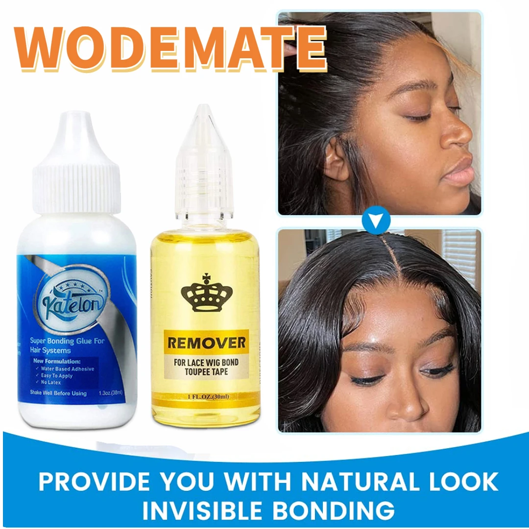 

Wodemate Lace Front Wig Glue Waterproof Lace Glue Bold Hold Invisible Hair Replacement Adhesive Strong Hold Bonding Glue
