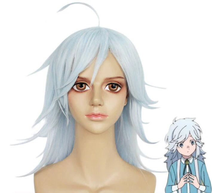 

Anime Kemono Jihen Akira Light Blue Wig Cosplay Costume Heat Resistant Synthetic Hair Party Wigs