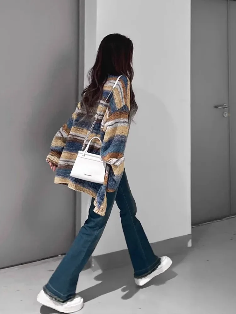 Вязаный свитер Sense женская одежда осень 2024 новая верхняя осенне-зимний кардиган