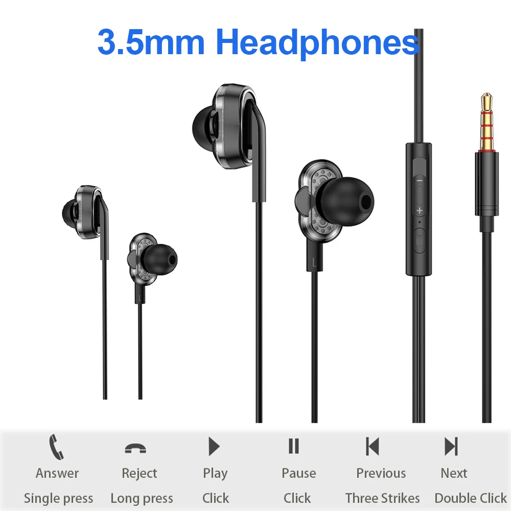 

Sports Wired Headphones 3.5 Wire Control Tuning In-ear Four-motion Headset C20 Subwoofer Metal Microphone Headset Call Earbuds