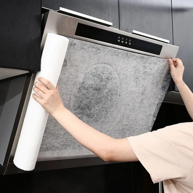 

46cmx5M Kitchen Oil Filter Paper Non-woven Absorbing Paper Anti Oil Cotton Filters Cooker Hood Extractor Fan Protection Filter