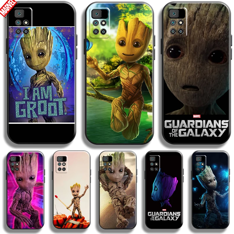 Groot Marvel For Xiaomi Redmi 10 Phone Case 6.5 Inch Soft Silicon Coque Cover Black Funda Comics Captain America