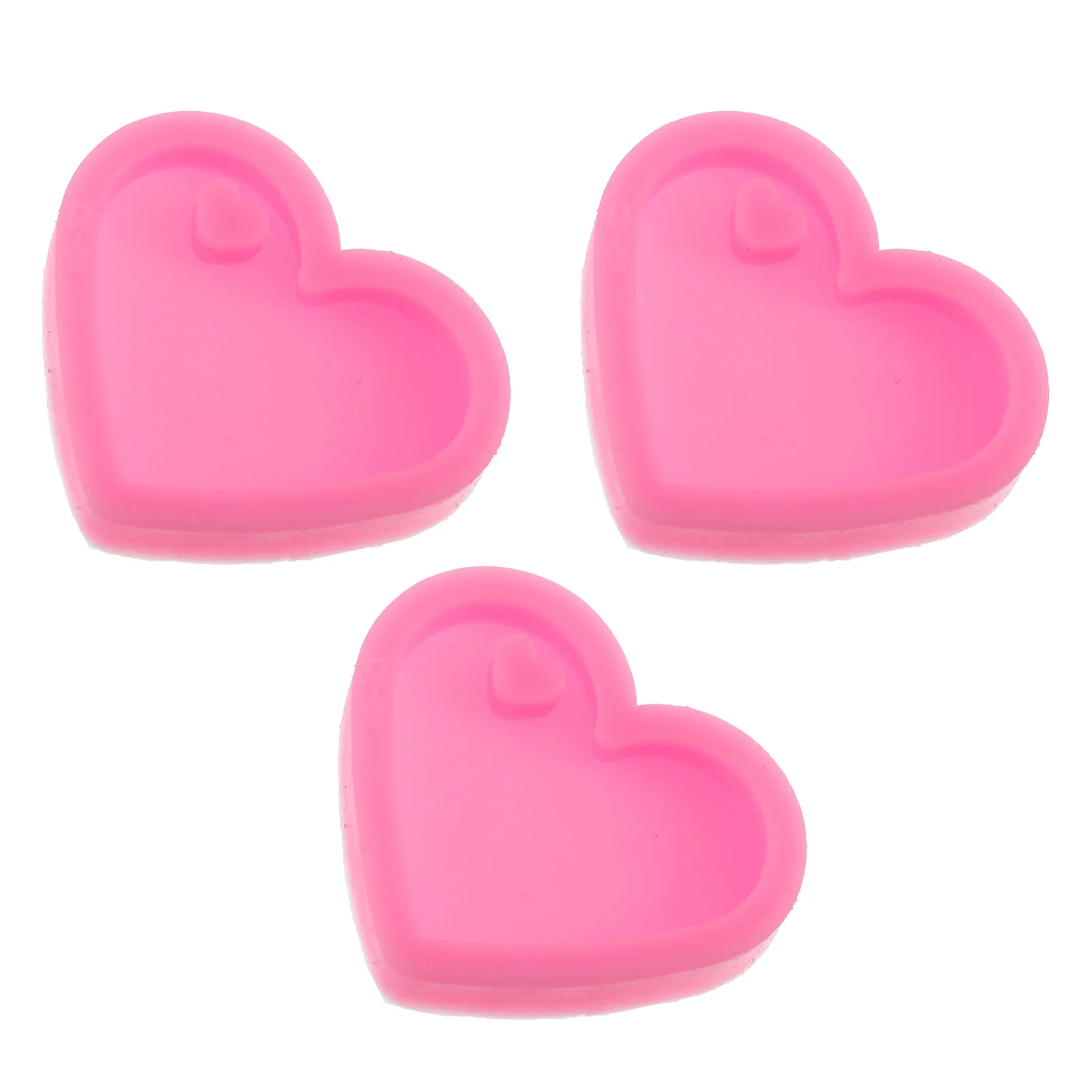 

3 Pcs Keychain Mold Silicone Candy Pendant Decorative Molds Portable Silica Gel Heart