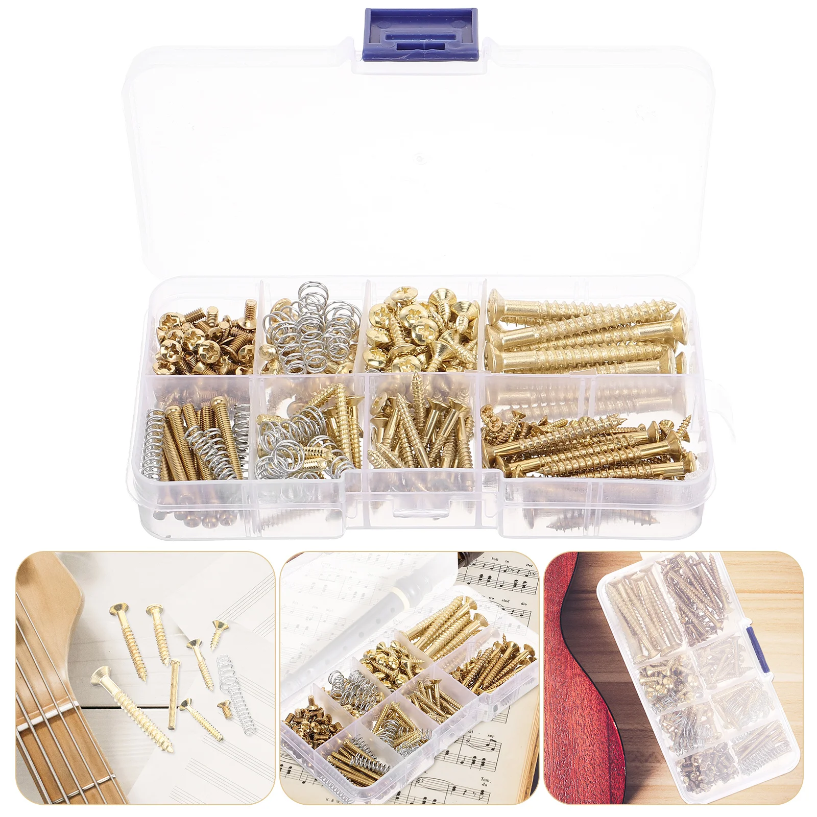 

1 Set Assortment Neck Plate Screws Pickup Screws With Spring Guitar Parts Bridge Mounting Screws Pickup Screws