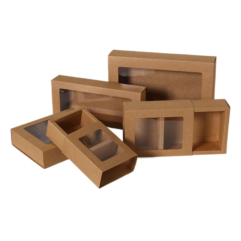 5 шт. коробка из крафт-бумаги для упаковки подарков |