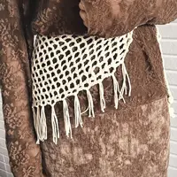 Женская юбка, новый корейский стиль, Плетеный треугольный шарф, галстук на лямках, Y2k, модный подходящий фартук, занавеска, головной платок, вырезанный