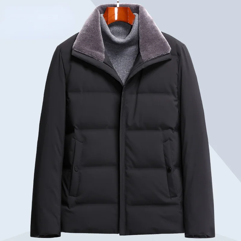 

Sheep Winter Clothing Coat Man Wool Collar Short Men's Puffer Jacket Thicken Warm Male Coat Jaqueta Inverno Masculina