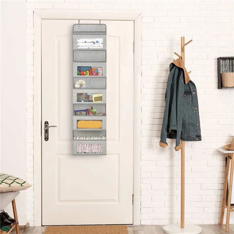 

5-Pocket Cloth Wardrobe Storage Hanging Bag Wall Door Hanging Sundries Storage Bags Pouch Organizer Hanging Wardrobe 2022