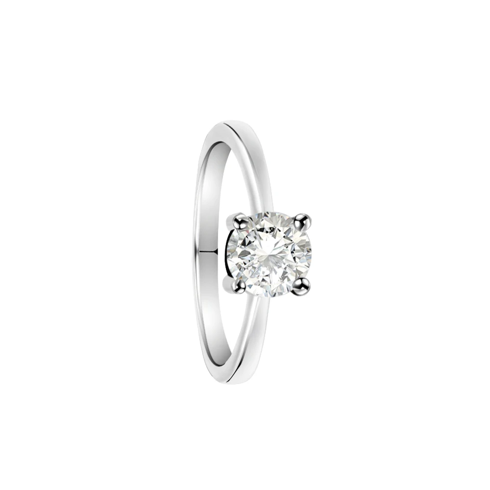 

Кольцо женское из серебра пробы с прозрачным кристаллом