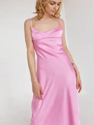 Элегантное женское розовое ажурное атласное миди-платье, привлекательные трапециевидные платья на бретелях-спагетти с открытой спиной и в...