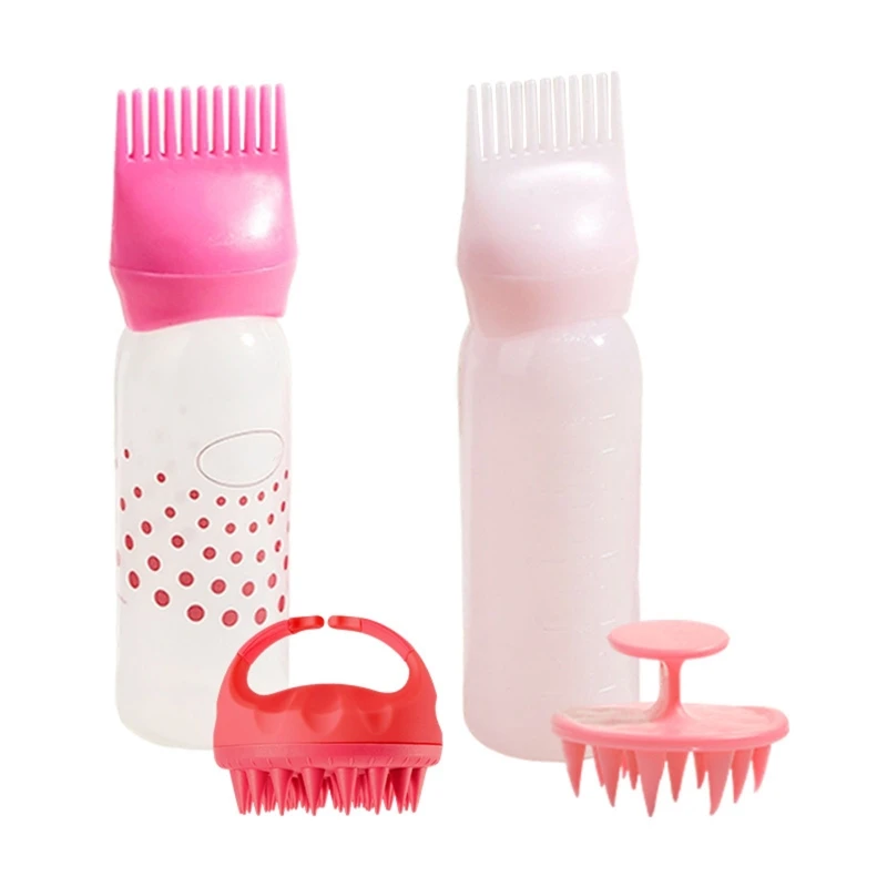 

Stylish Silicone Shower Brush Dry-Cleaning Bottles Set Refillable Bottle Comb