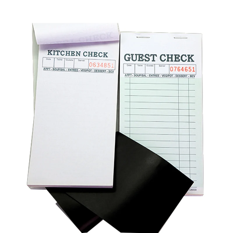 

Custom Hot Sale Order Pads two-part Medium Duplicate Carbon Paper Guest Check book docket book duplicate for Restaurant