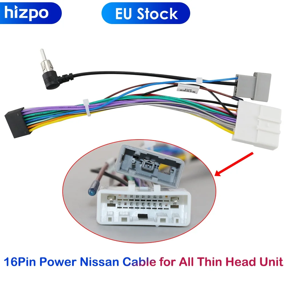 

16Pin Power Nissan Cable for All Thin Head Unit Which Want To Meet Plug and Play with Car Power Cable Fit All Car Navigation GPS