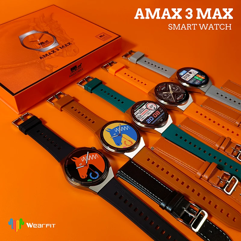 

Смарт-часы AMAX 3 MAX мужские, цветные, экран 1,52 дюйма, 2 ремешка