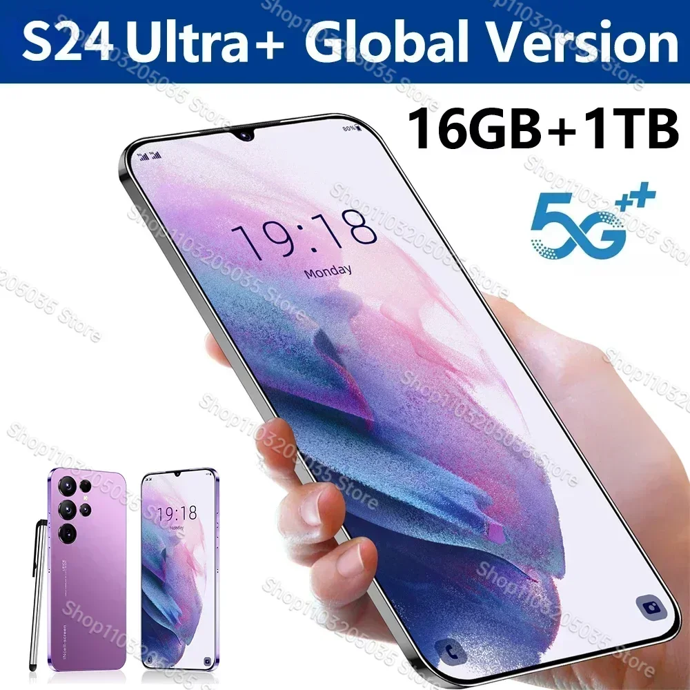 

Мобильные телефоны S24 Ultra 6,8 HD экран смартфон оригинальный 5G 4G Две Sim-карты Celulares Android 13 разблокированный 72 МП 6800 мАч сотовый телефон