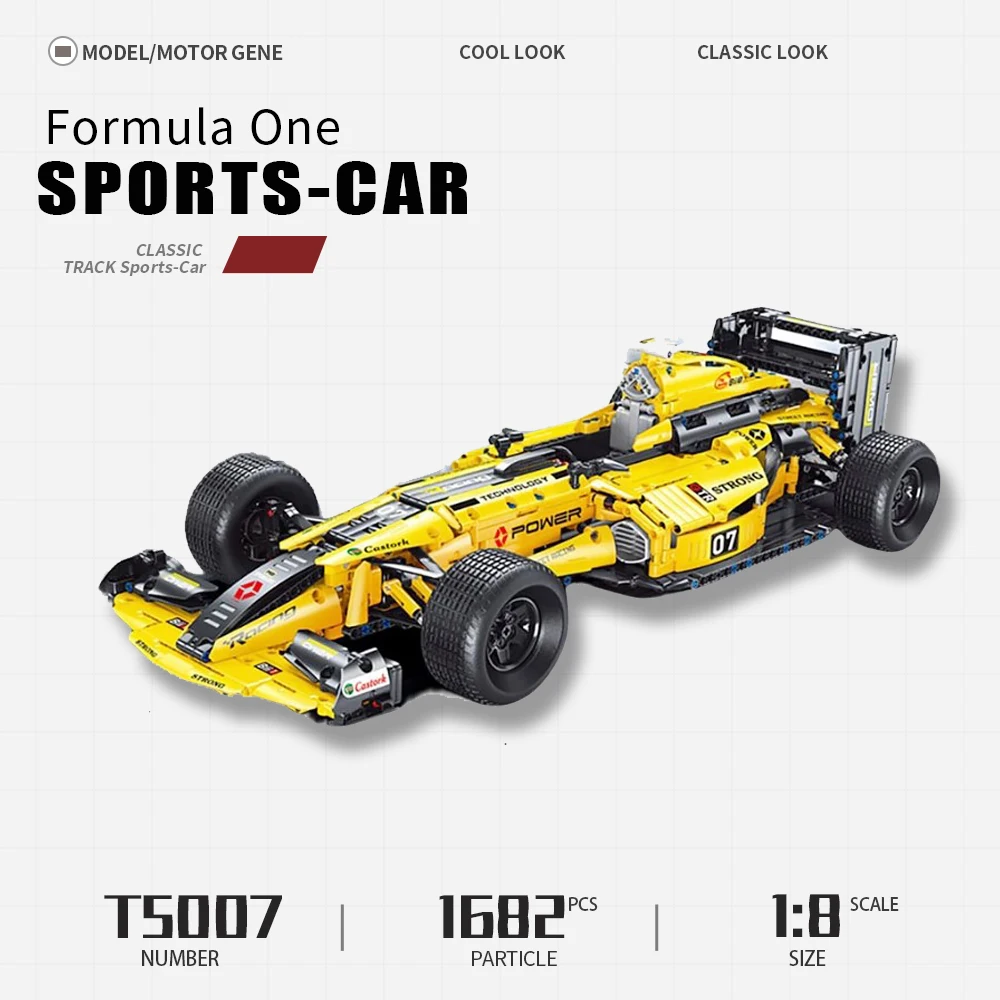 

Creative Expert High-tech Formula F1 Super Racing Car T5007 1698pcs Static Version Moc Bricks Technical Model Building Blocks