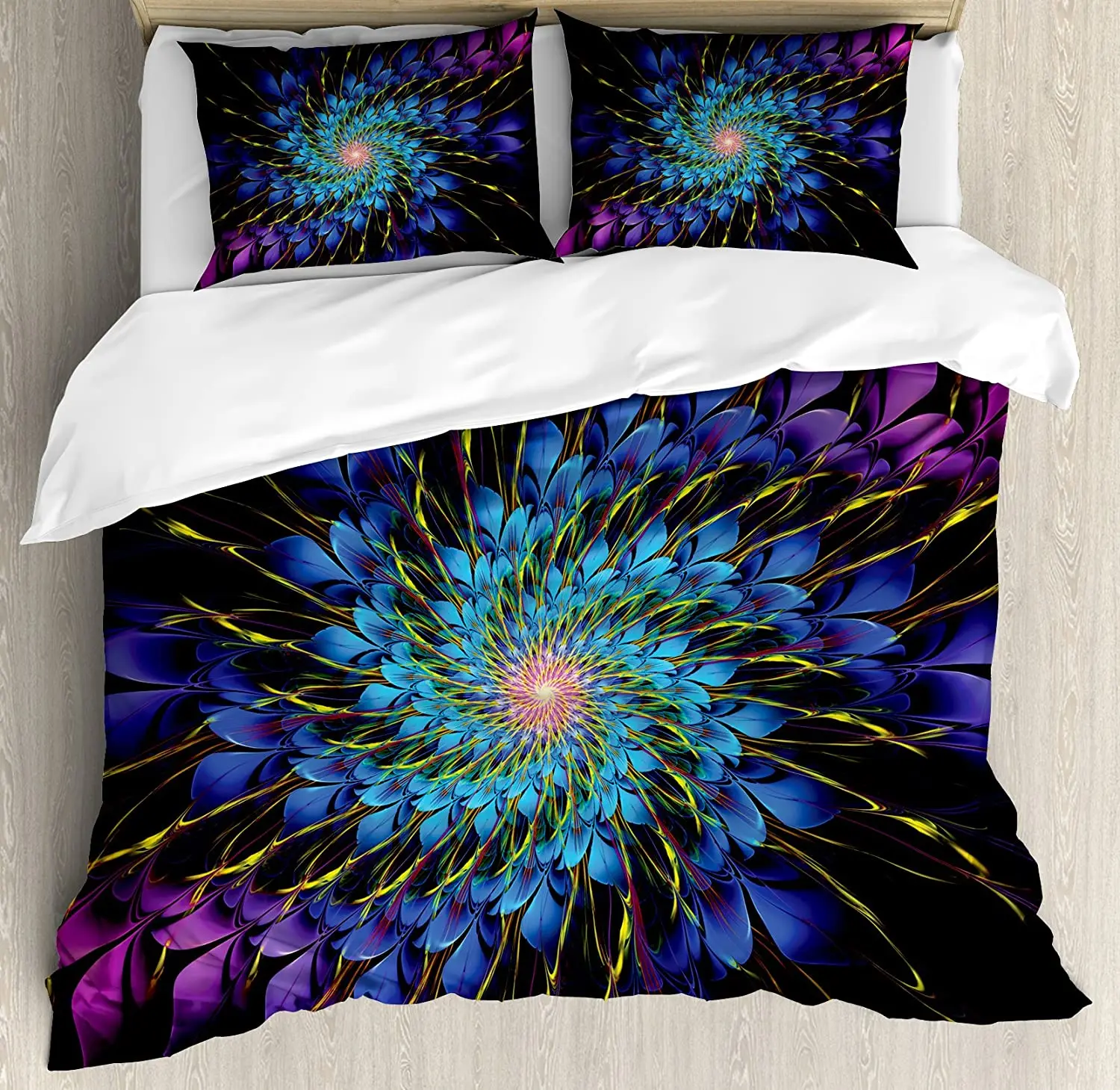 

Trippy Bedding Set For Bedroom Bed Home Vivid Color Petals Arranged in Vortex Abstract Swi Duvet Cover Quilt Cover Pillowcase