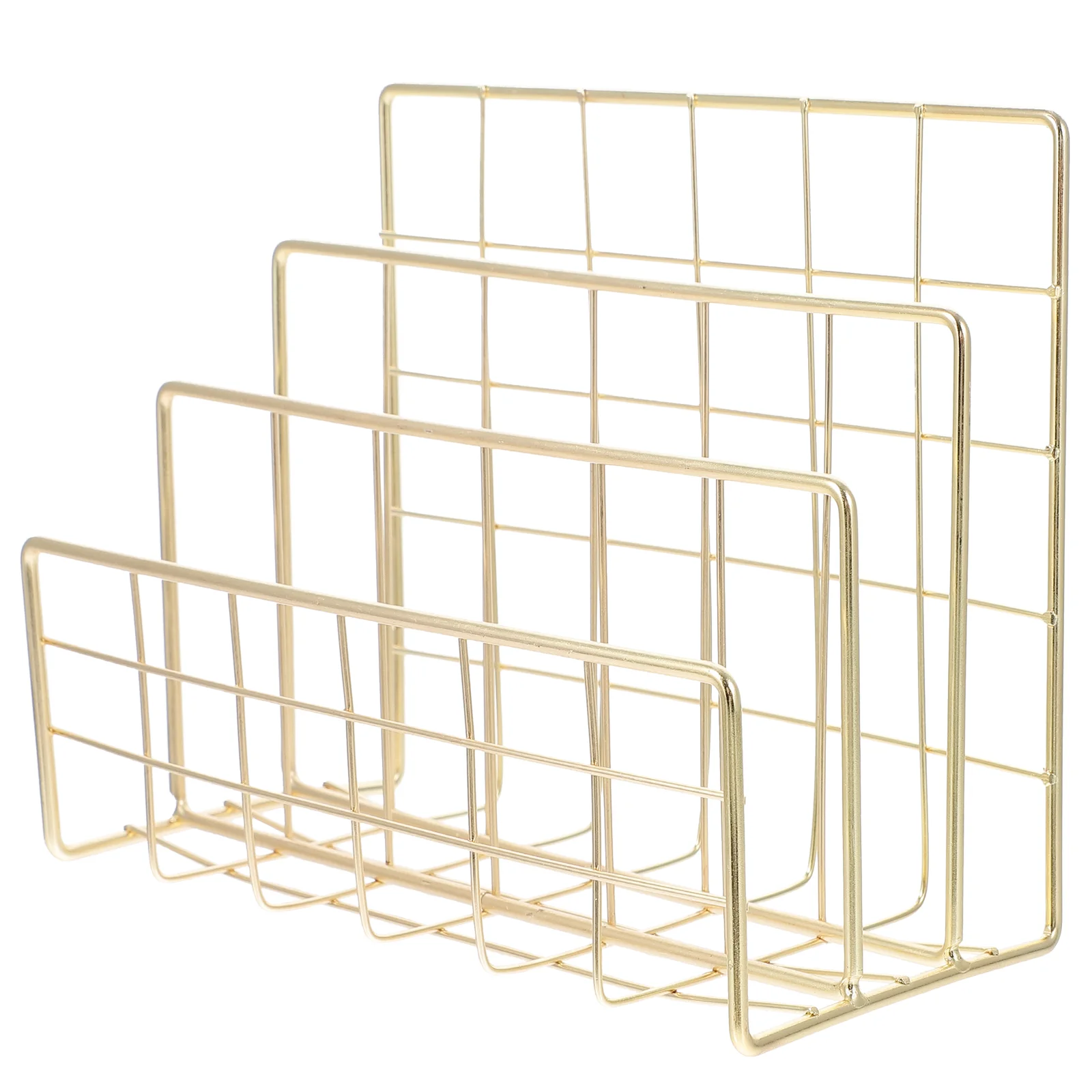 

Rackfile Organizer Desk Holder Storage Desktop Stopper Metal Sorterbook Shaped Alloy Folder Document Vertical Adornment