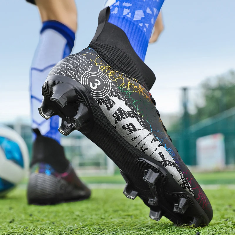 TF/FG Football Boots Men Non-Slip Long Spike Soccer Shoes Kids Boy Sports Shoes Football Adult Professional Grass Sneakers 2023