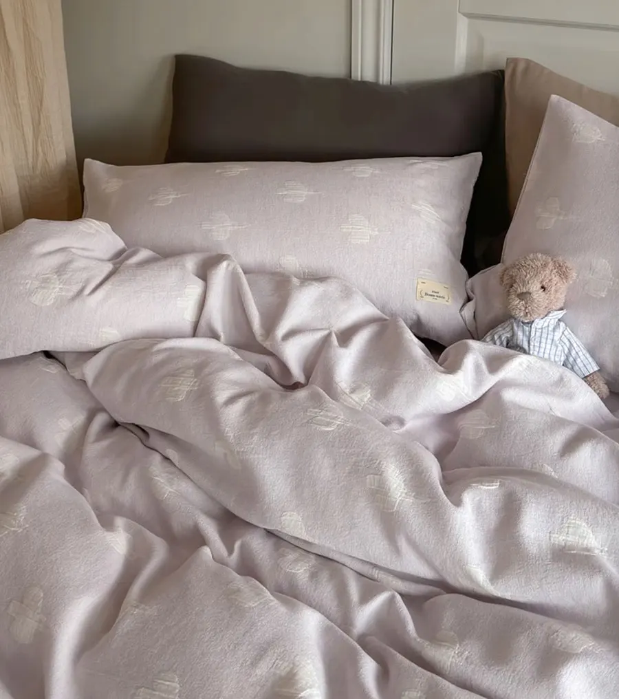 Элегантный романтический комплект постельного белья с птицей и голубой полный