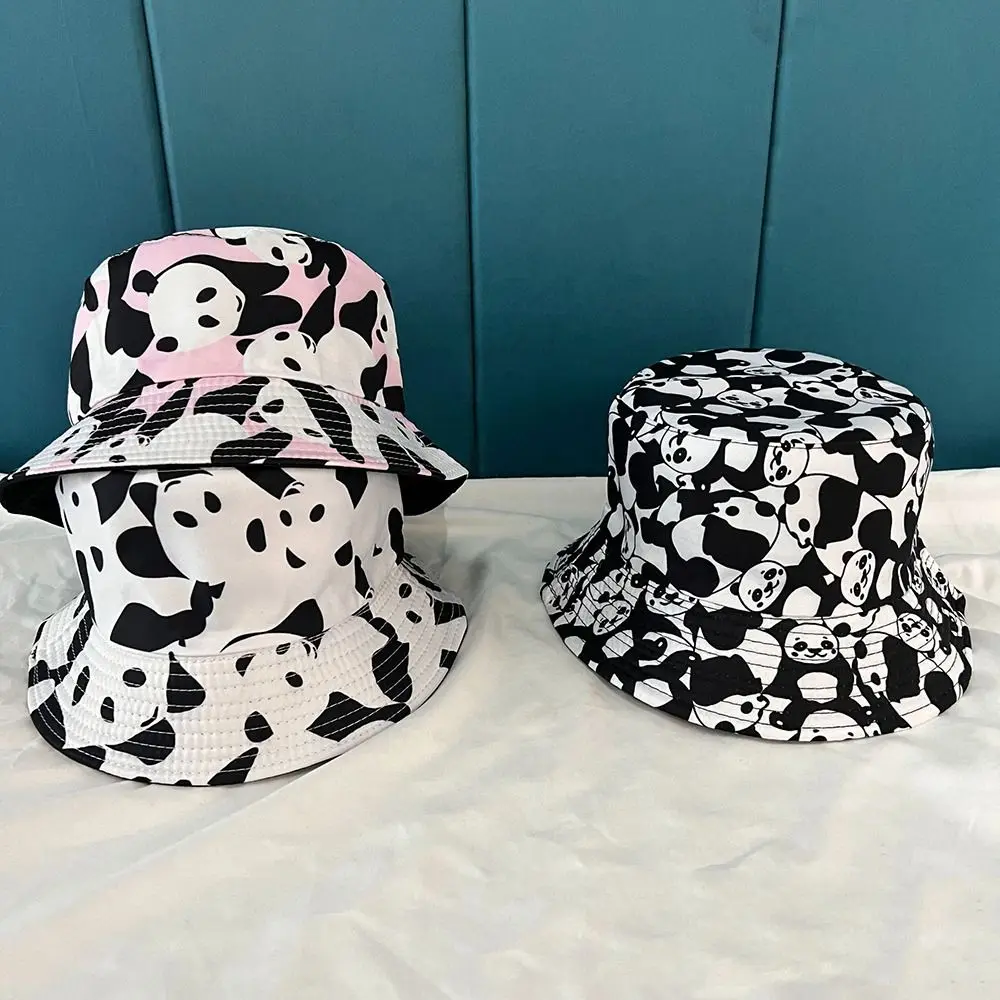 

Unisex Panda Print Wide Brim Summer Bucket Hat Fisherman Hat Basin Cap Sun Cap