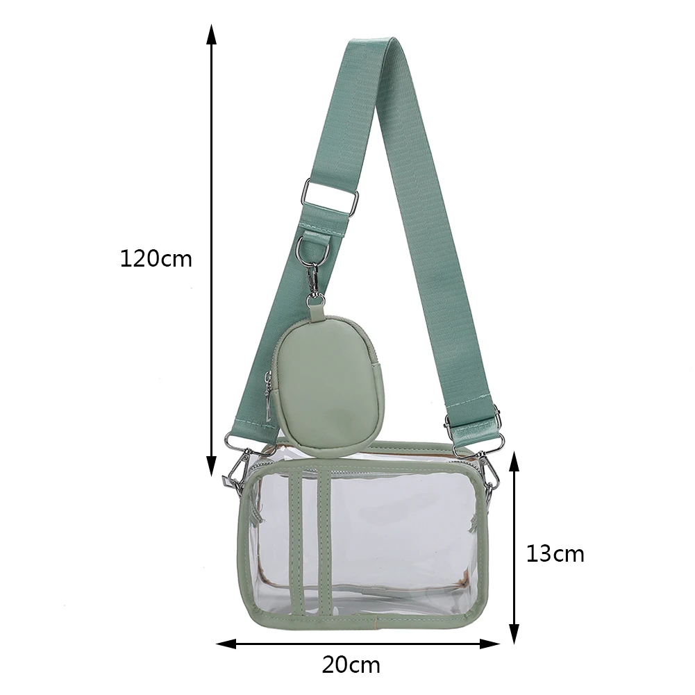 Female Crossbody bag Stadium Approved Transparent PVC Clear Phone Bag Fashion Casual Waterproof Adjustable Strap Shoulder Bags