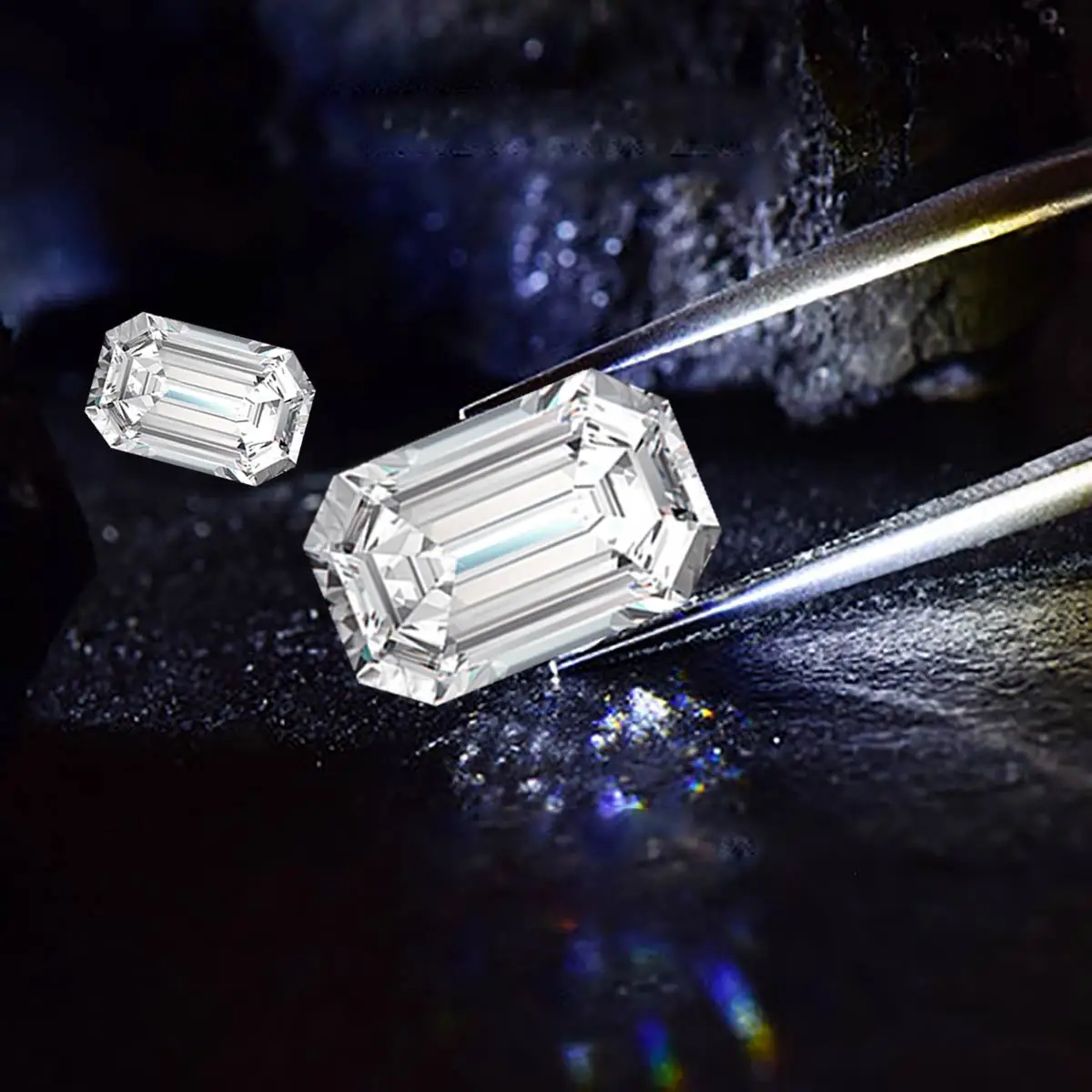 

High Quality Emerald Shape Diamond Excellent Cut Loose Gemstones Moissanite Stones 2ct To 13ct D Color VVS1 Pass Diamond Tester