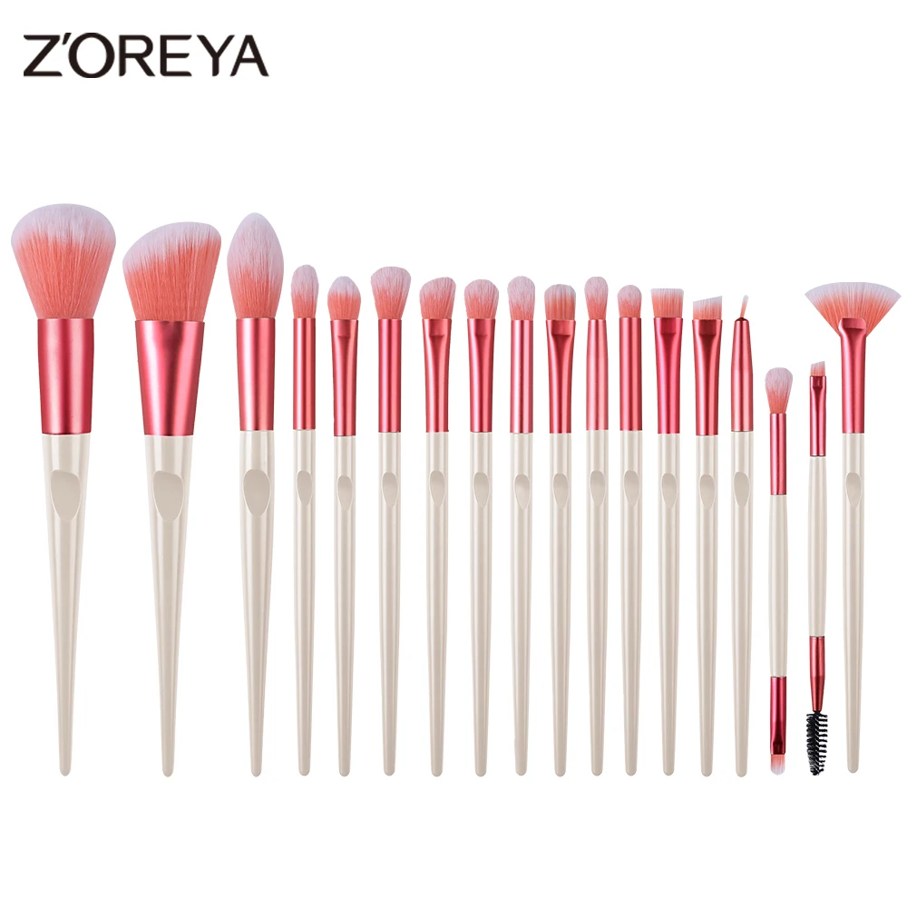 

ZOREYA 18 Pcs Makeup Brushes Tools Red Foundation Powder Blush Eyeshadow Brush Set brochas maquillaje