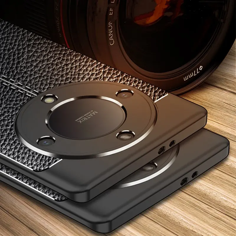 

Противоударный мягкий кожаный защитный чехол для Honor Magic 5 Lite