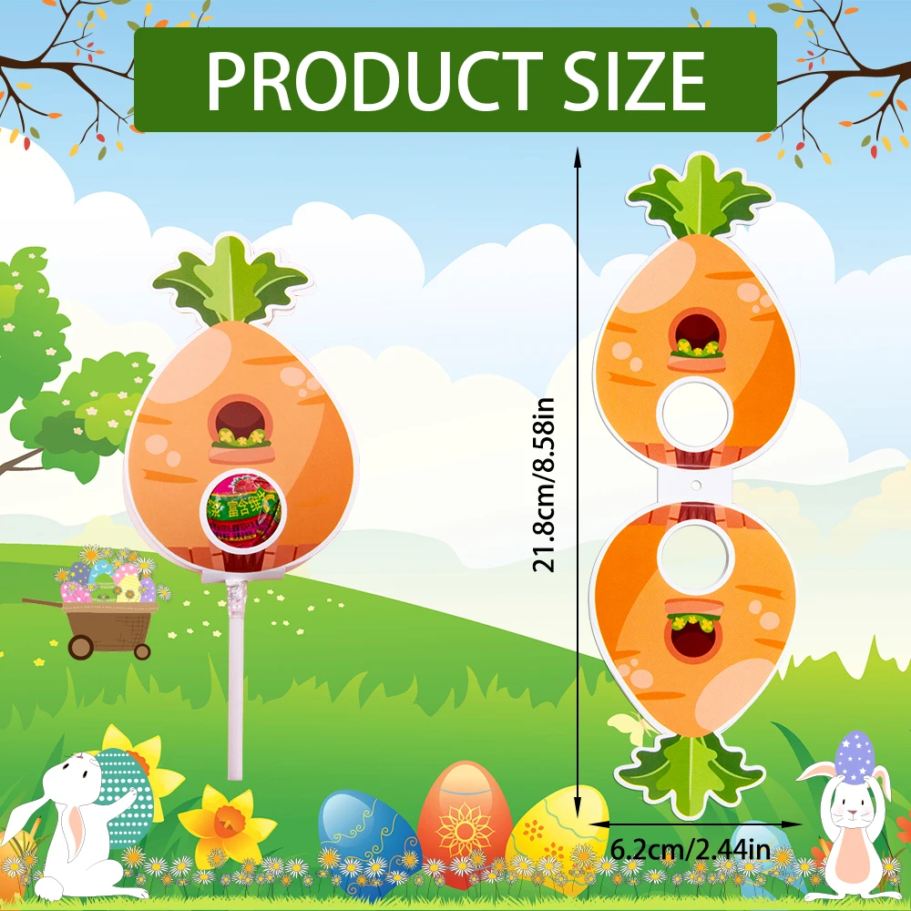 9/18 шт. пасхальные леденцы бумажные карты кролик пасхальное яйцо морковь леденец