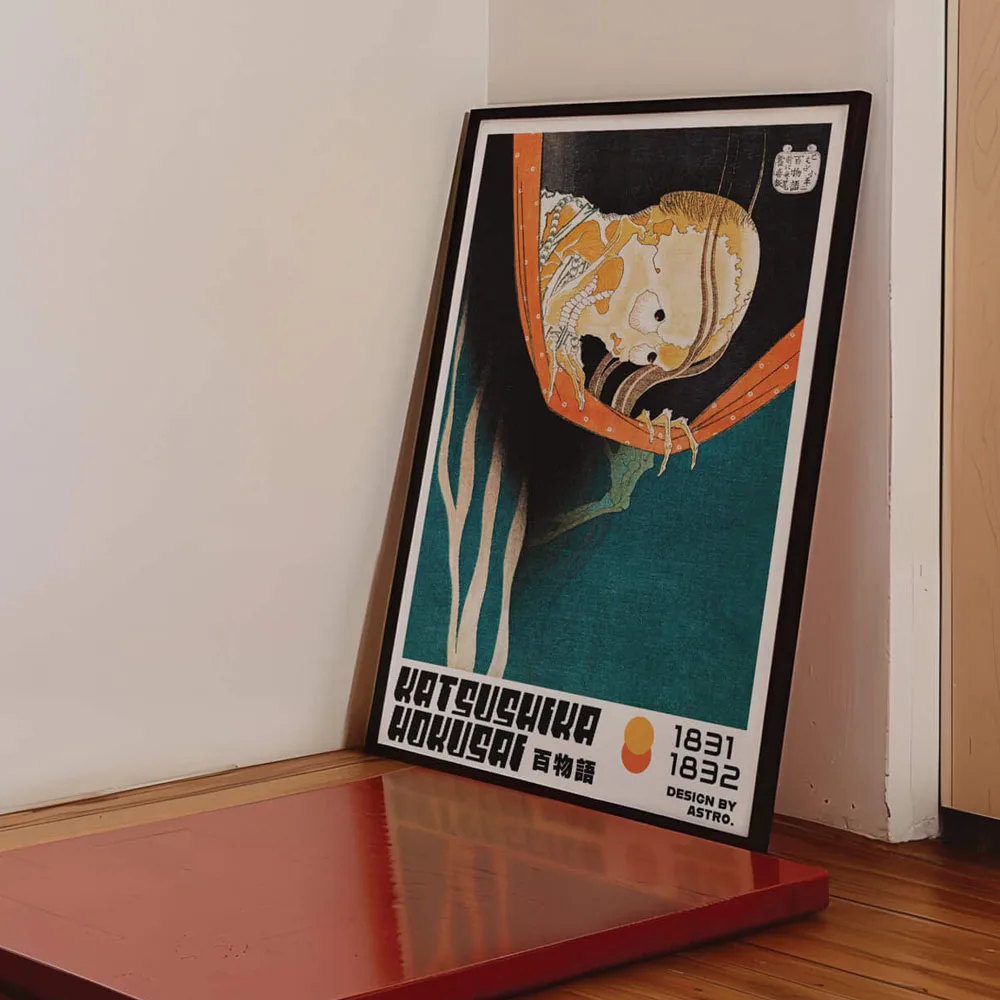 1PC The Ghost by Katsushika Hokusai Vintage Posters Canvas Painting Print Room Home Kitchen Bar Cafe Decor Wall