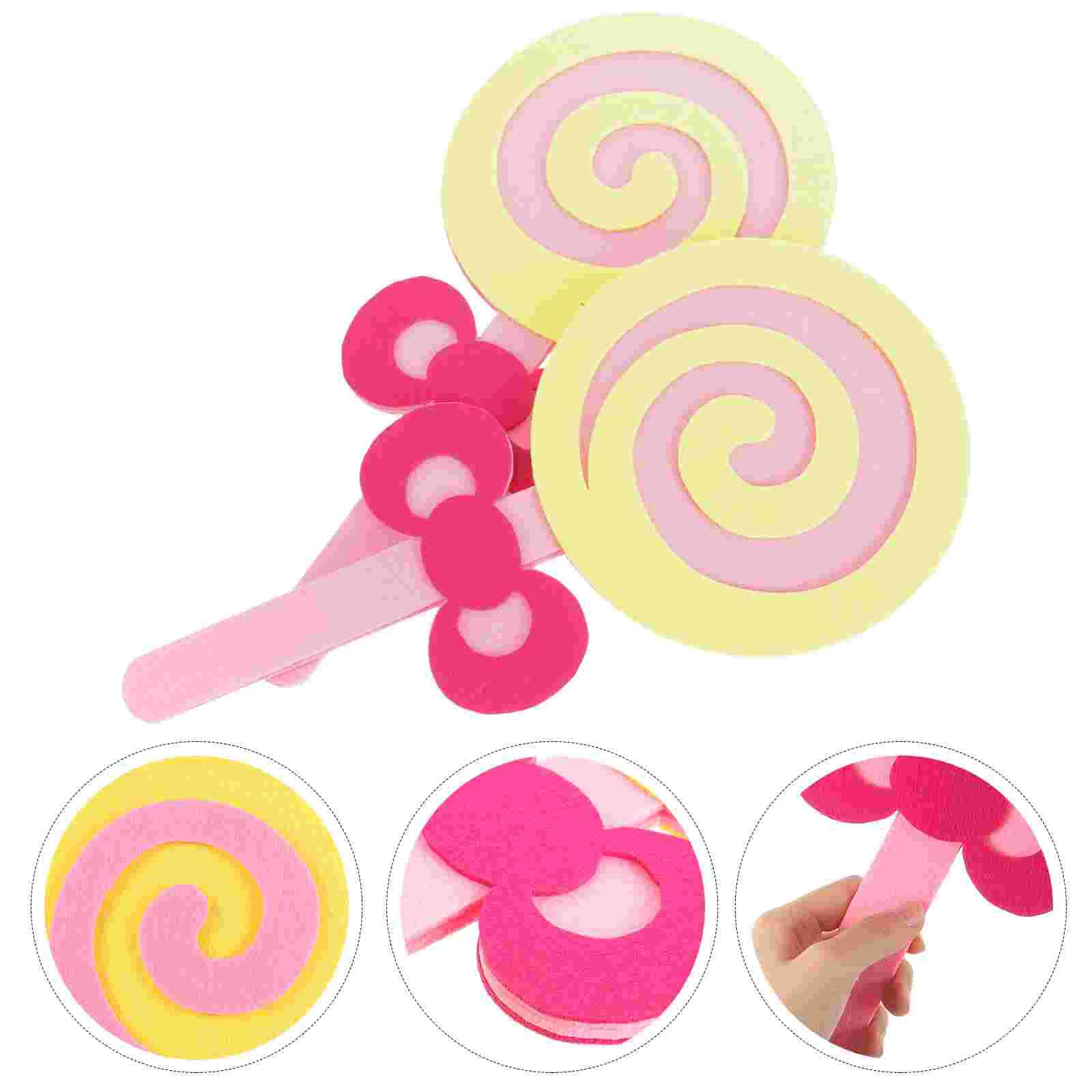 

2 Pcs Lollipop Photo Rounded Prop Wedding Props Model Kids Candy Decorative Food Unique Ornaments Simulated