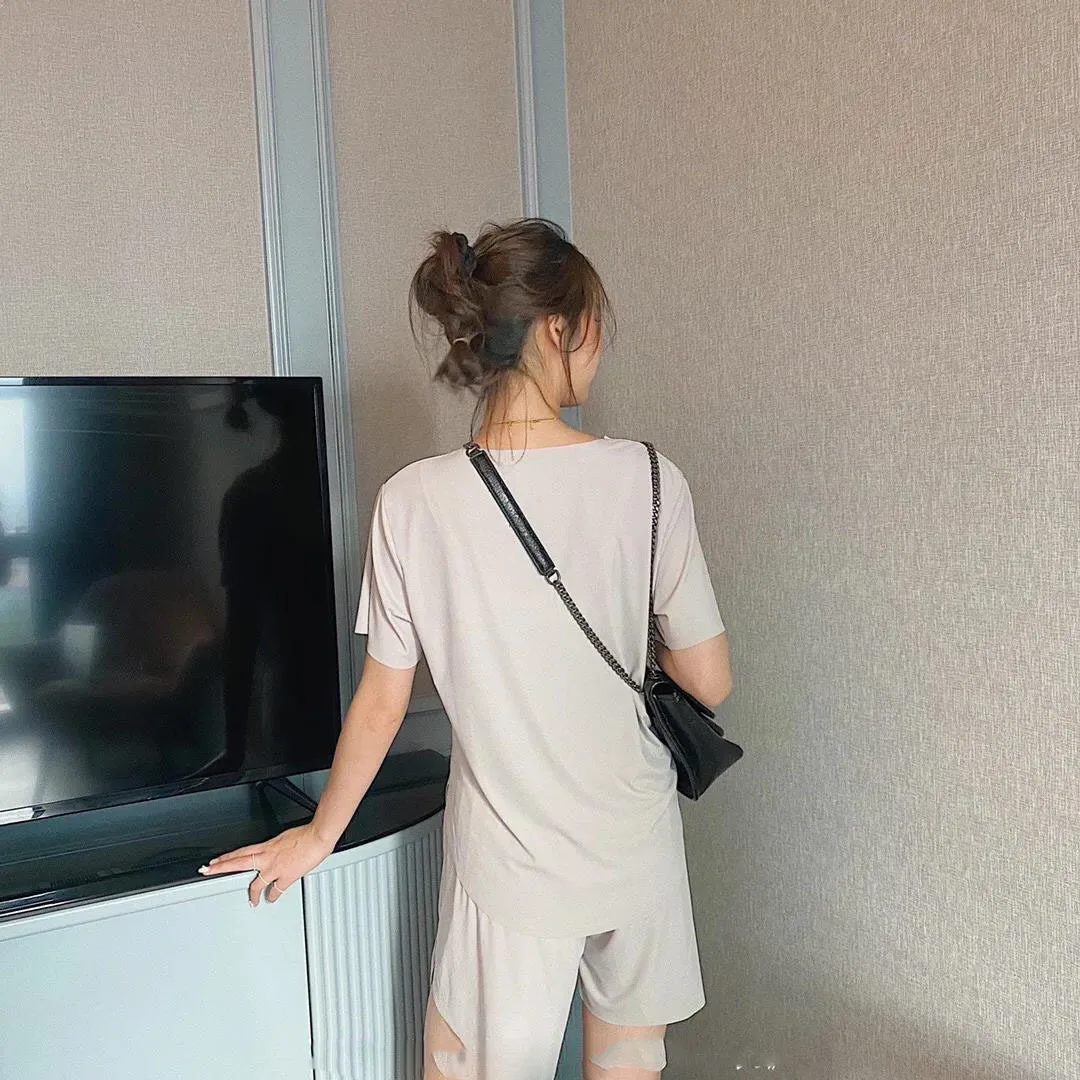 Female Home Clothes 2 Pc 1Set Tops+shorts Lady Home Suit Summer Women Lounge Wear Autumn Loose Homewear Suit for Women Pajamas