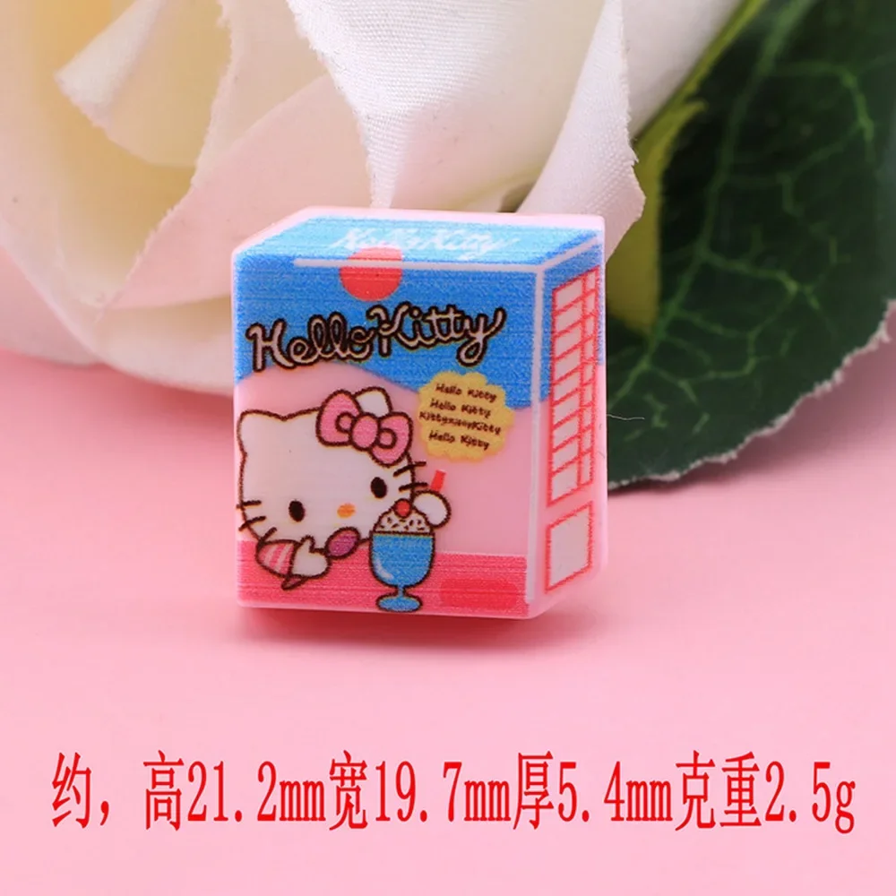 10 шт. резиновые Мультяшные пищевые котенки с плоским основанием каменные фигурки