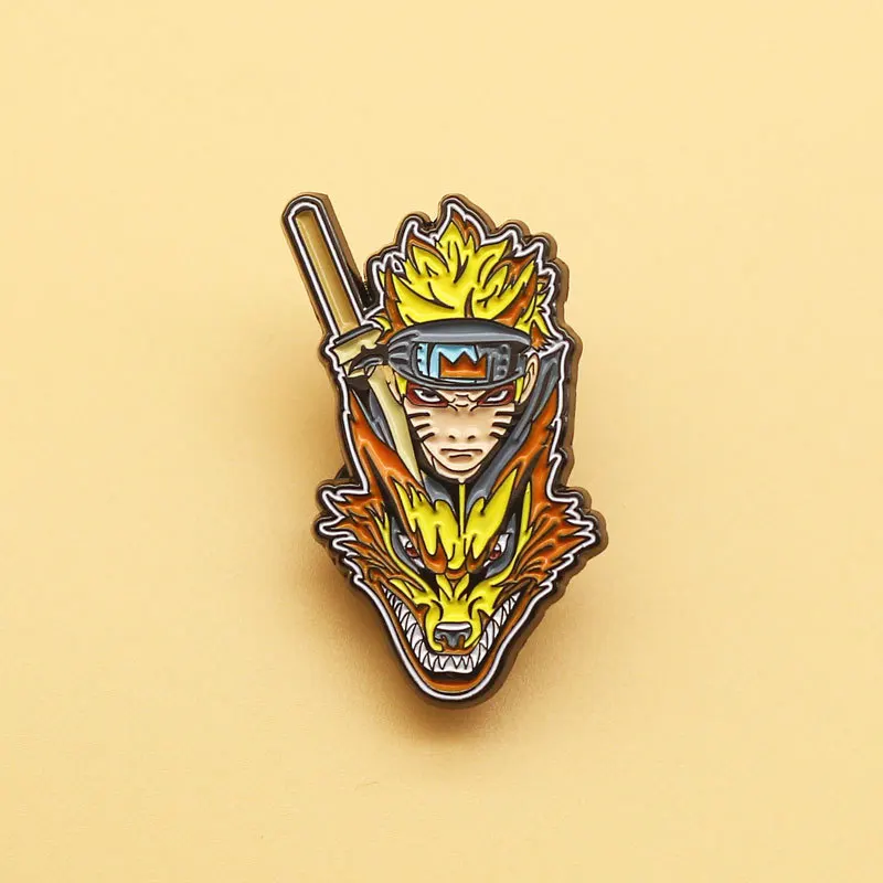 

XM-funny Japanese Anime Ninja Brooch Alloy Enamel Metal Badge Pin Anime Accessories