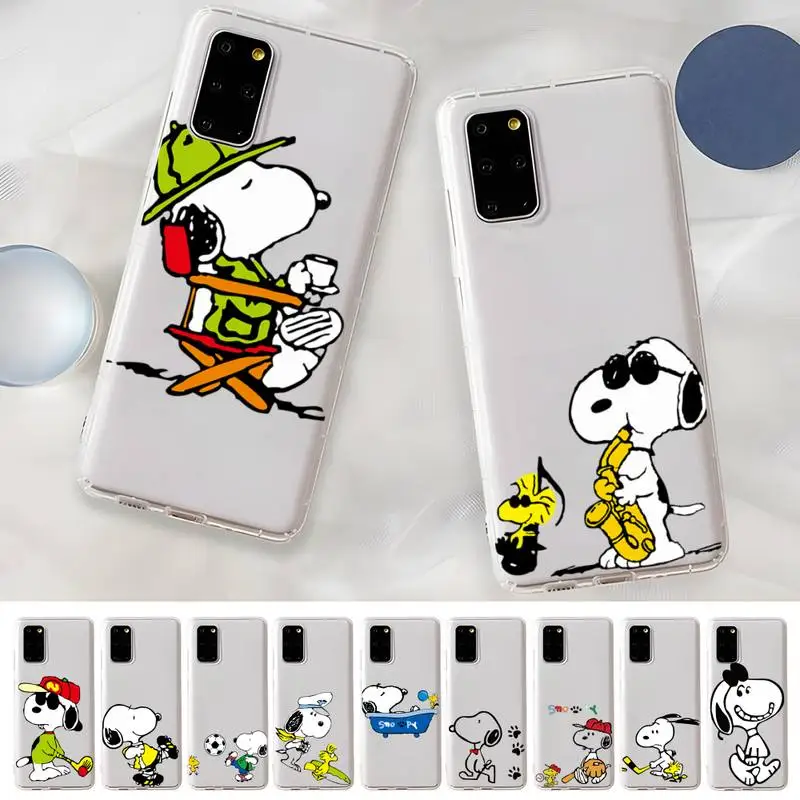 

BANDAI Animated Snoopy Phone Case For Samsung S20 S30 S21 Ultra S7edge S7 S8 S9 S10 S20 S30 Plus S10E S20fe Transparent Cover