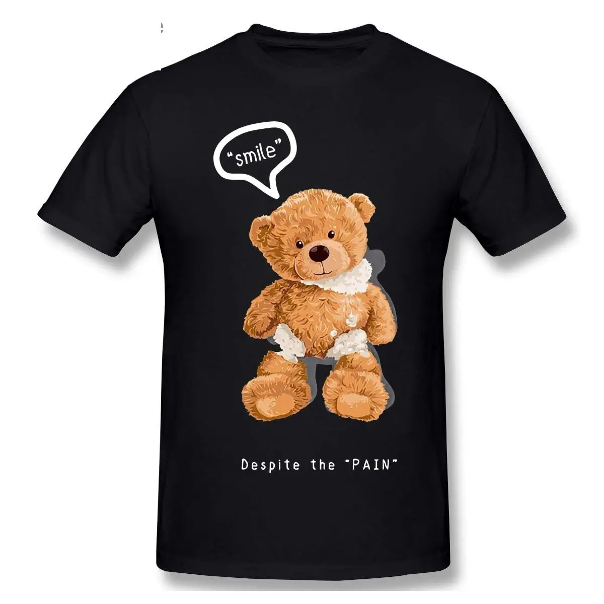 

SMILE DESPITE THE PAIN Teddy Bear T shirt Harajuku T-shirt Graphics Tshirt Brands Tee Top