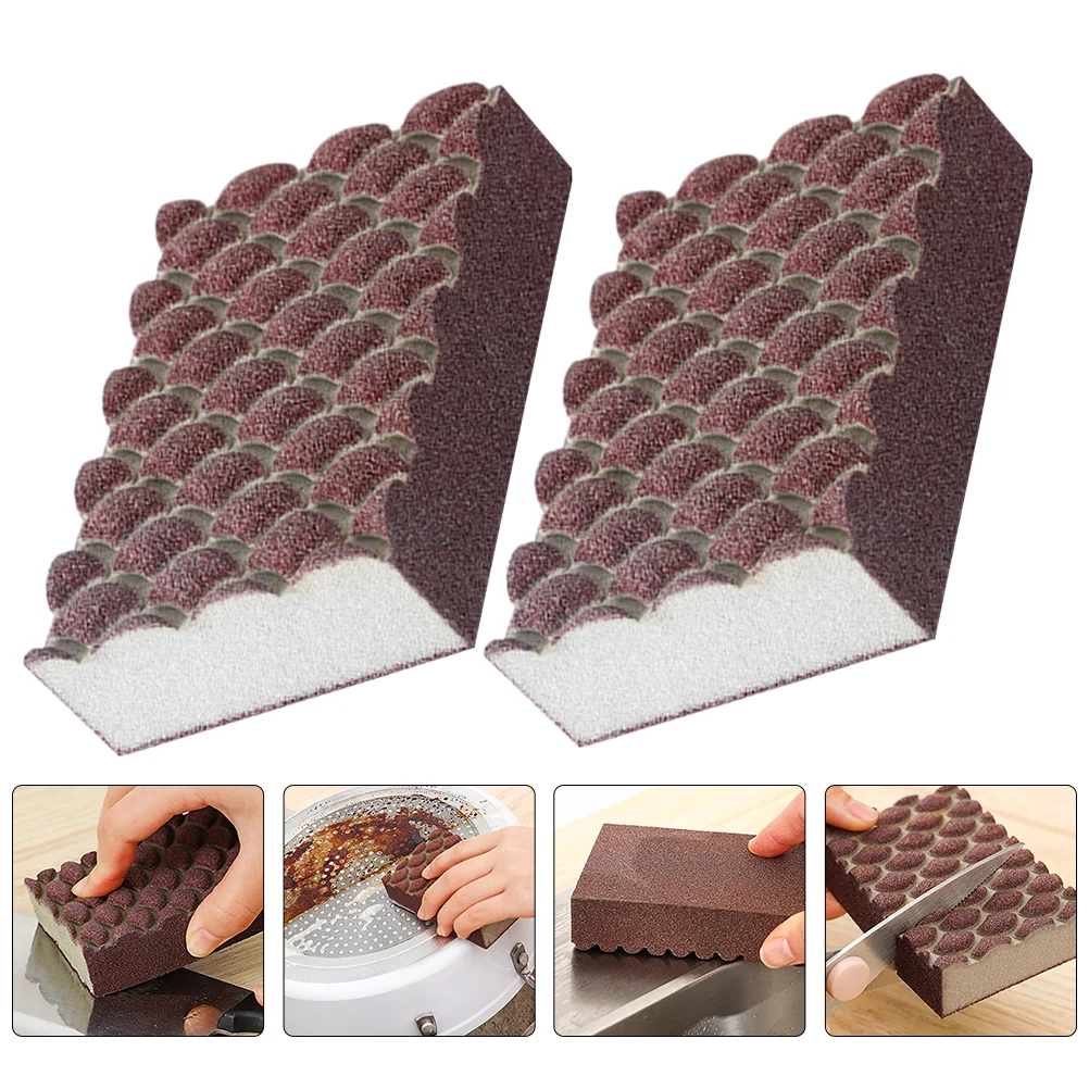 

2Pcs Portable Multi-function Compact Wok Sponge Wok Sponge Cleaning Sponge Dish Sponge for Daily Home Washing