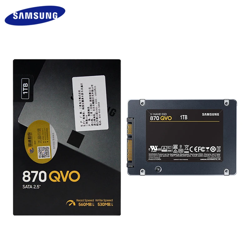 Samsung 4ТБ SSD 2,5 дюйма 2ТБ твердотельный накопитель 1ТБ 870 QVO SATA III оригинальный внутренний жесткий диск QLC SATA3 для ноутбука и настольного компьютера.