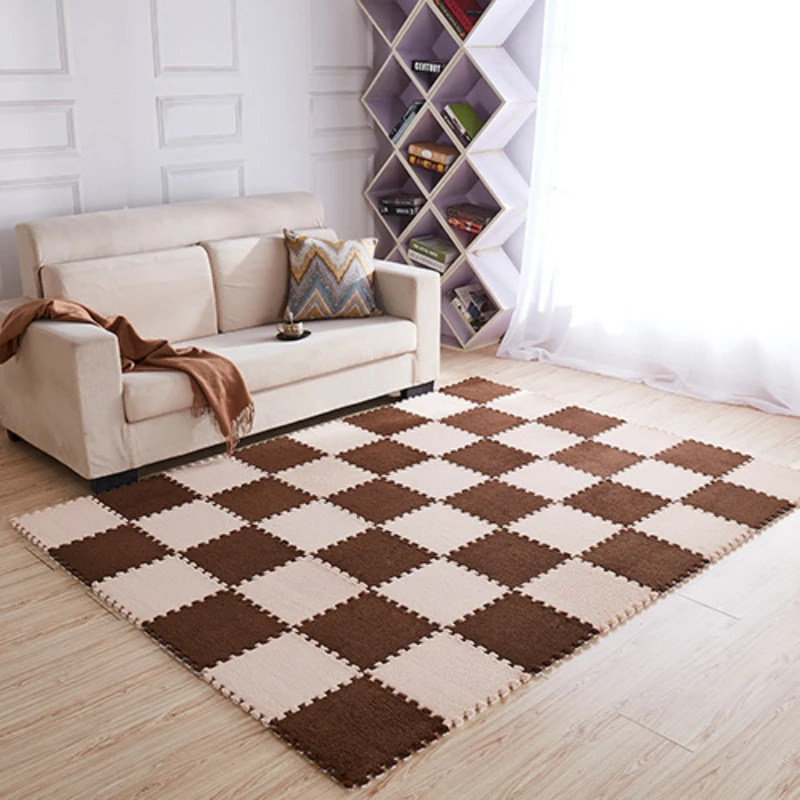 

Home Splicing Chessboard Rugs Flooring Pile Carpet Puzzle Foam Mat Bedroom Household Floor Mat In The Room Square Chidren
