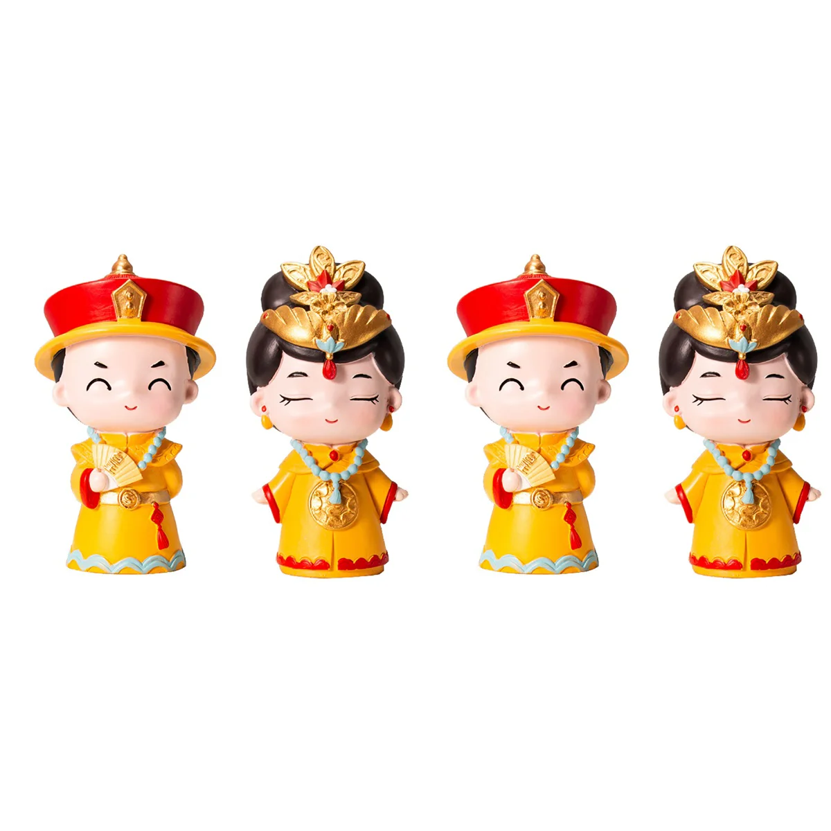 

Figurine Chinese Cake Decorations Figurines Display Model Qing Dynasty Empress Crafts Couple Resin Day Tabletop Ornament Gifts S