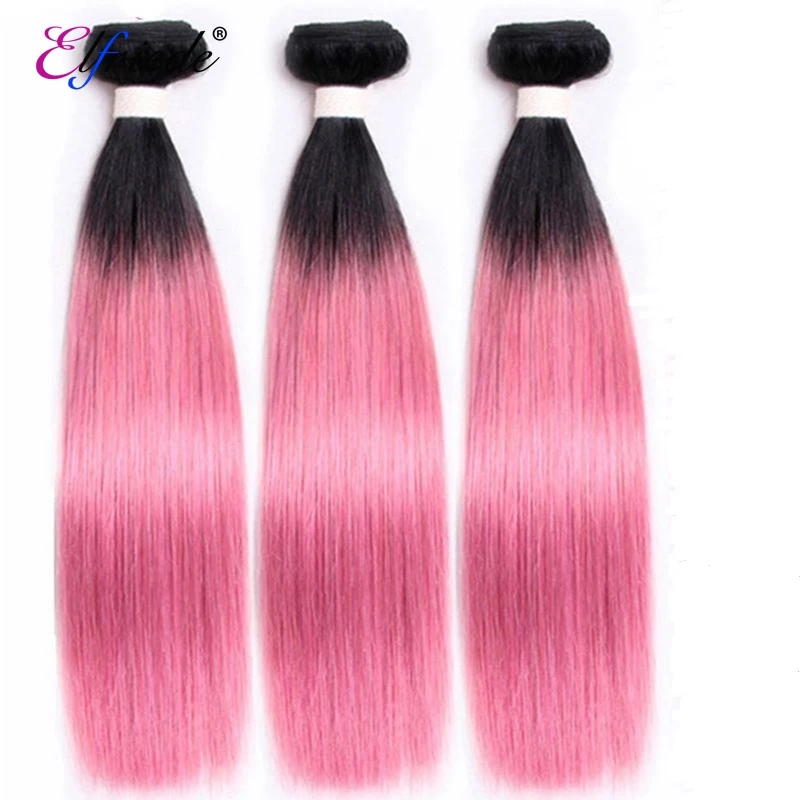 Elfriede 1B/золотистые розовые прямые цветные человеческие волосы стандартные