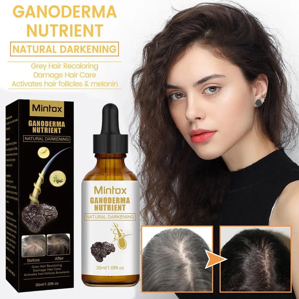 

30ml Anti-greying Hair Serums Ganoderma Nutrient Hair Darkening Serums Anti Grey Hair Essence For Regrow Thicker Fuller Healthie