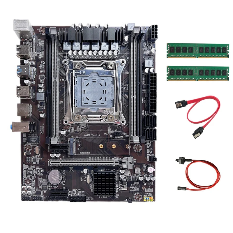 

X99 Motherboard LGA2011-3 Support DDR4 ECC RAM +2XDDR4 4GB 2133Mhz RAM+SATA Cable+Switch Cable